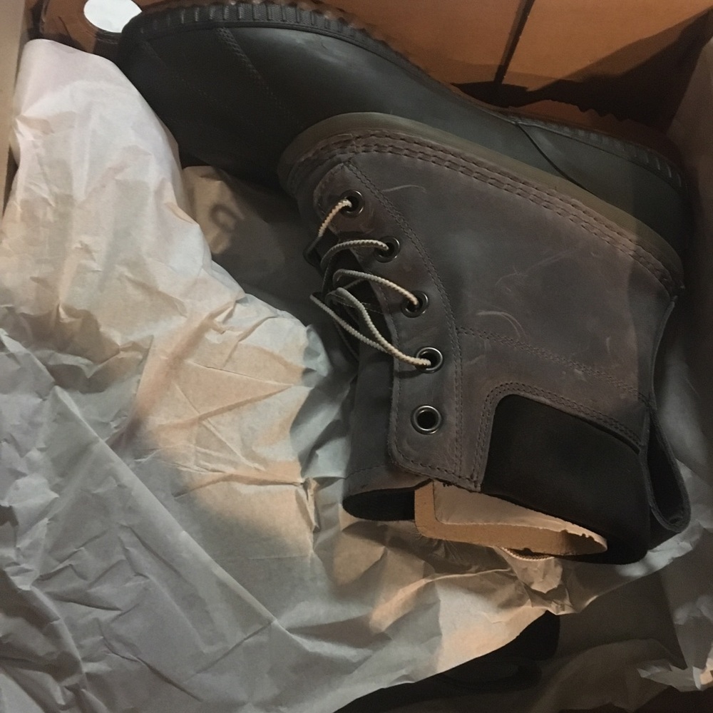 Sorel Cheyanne II Lace Duck Boots Gray Black - Picture 7 of 7